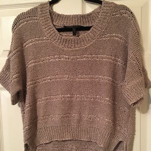 BCBG MAXAZRIA Short Sleeve Cropped Sweater